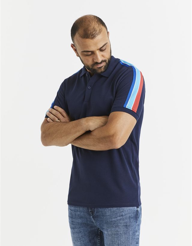 Bavlněné polo tričko Vebando s pruhy Bavlněné polo tričko Vebando s pruhy
